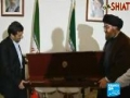 Hezbollah leader Nasrallah gives Ahmadinejad a Israeli soldiers rifle - 15 OCT 2010 - English