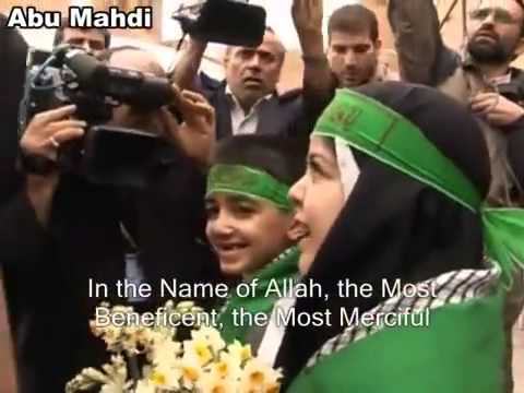 [Clip] Children receive sayyed Ali khamenei with flowers - Farsi Sub English